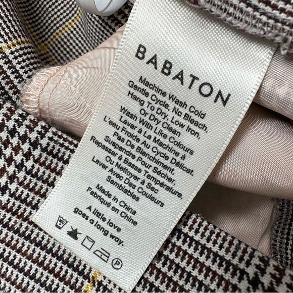 Aritzia Babaton Plaid Check Conan Pull On Crop Pant Sz 0 - Picture 9 of 14